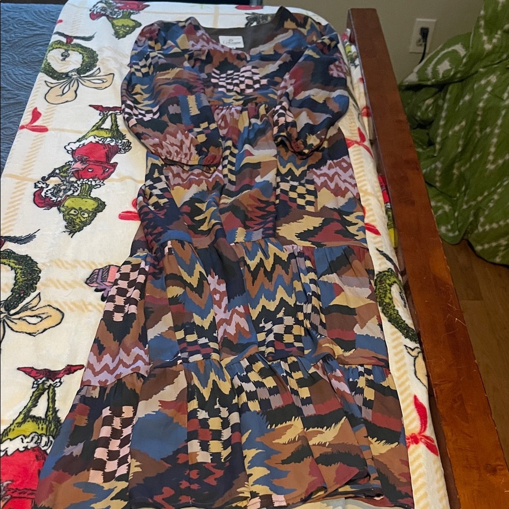 Chic Long Sleeve Geometric Dress